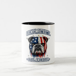 Em Dois Tons Caneca de Café Bulldog Patriota Mal-Humorado de 4
