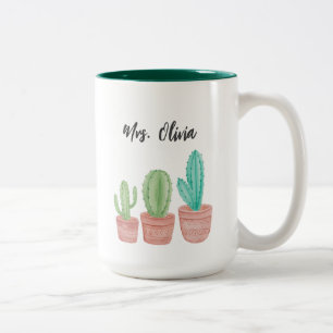 Em Dois Tons Caneca de Café Cacto de Agradecimento aos Professo