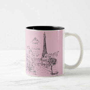 Em Dois Tons Caneca de Café Café Paris Two-Tone