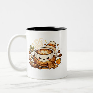 Em Dois Tons Caneca de Café Cappuccino Aconchegante Cute