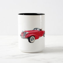 caneca de café carro vintage
