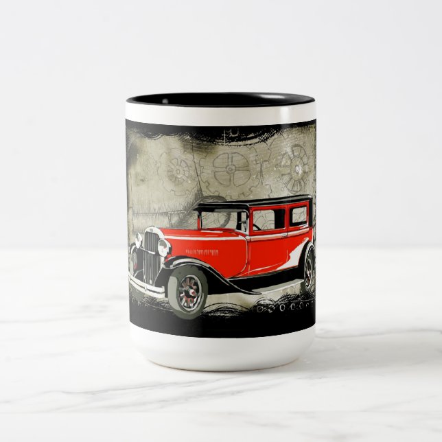 Em Dois Tons caneca de café carro vintage (Centro)