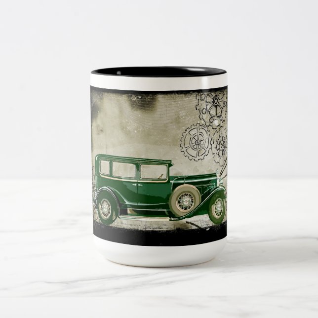 Em Dois Tons caneca de café carro vintage (Centro)