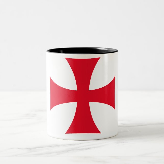 Em Dois Tons Caneca de Café Cavaleiro Templário Cruzado (Centro)