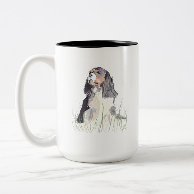 Em Dois Tons Caneca de Café Cavalier King, Presente para Mãe de (Esquerda)