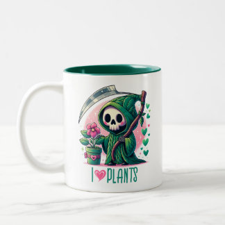 Em Dois Tons Caneca de Café Ceifador Amante de Plantas