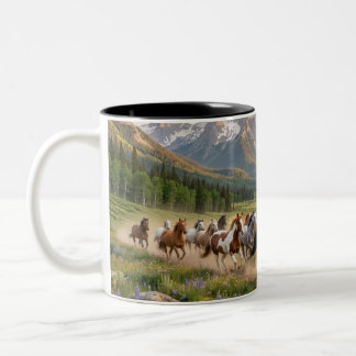 Em Dois Tons Caneca de Café Cerâmica do Pôr do Sol do Mustang S