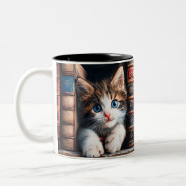 Em Dois Tons Caneca de Café Chá Cacau Cerâmico | Gatinho Calico
