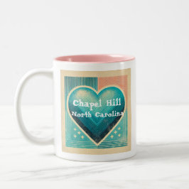 Em Dois Tons Caneca de Café Chapel Hill Heart