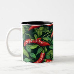 Em Dois Tons Caneca de café Chili Pepper Picante