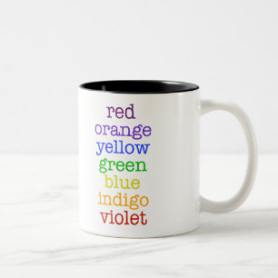 Em Dois Tons caneca de café chique do arco-íris do geek