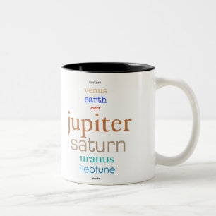 Em Dois Tons caneca de café chique do sistema solar do geek