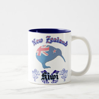 Em Dois Tons Caneca de Café Clássico Kiwi da Nova Zelândia
