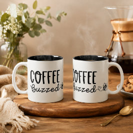 Em Dois Tons Caneca de Café Coffee Buzzed Bumblebee