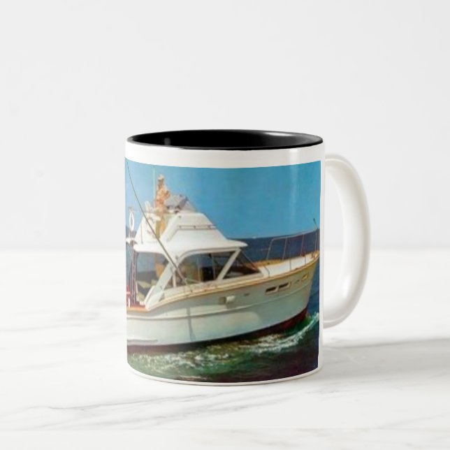 Em Dois Tons Caneca de café Collectible do comandante Barco do (Frente Esquerda)