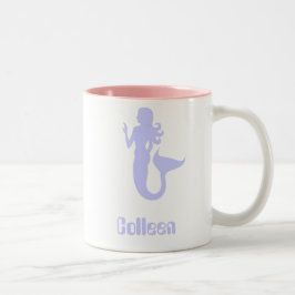 Em Dois Tons Caneca de café Colleen Purple Mermaid