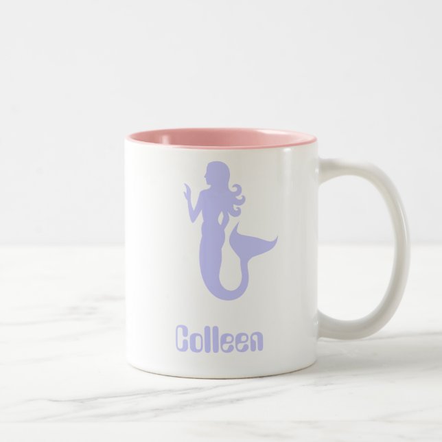 Em Dois Tons Caneca de café Colleen Purple Mermaid (Direita)