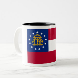 Em Dois Tons Caneca de Café com a Bandeira da Geórgia Bicolor