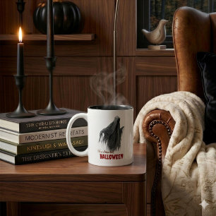Em Dois Tons Caneca de Café com Acento de Fantasma de Halloween