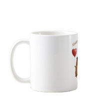 Caneca de Café com Balão de Casal de Capivaras Fof