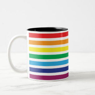 Em Dois Tons Caneca de café com bandeira arco-íris