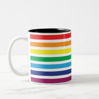 Em Dois Tons Caneca de café com bandeira arco-íris