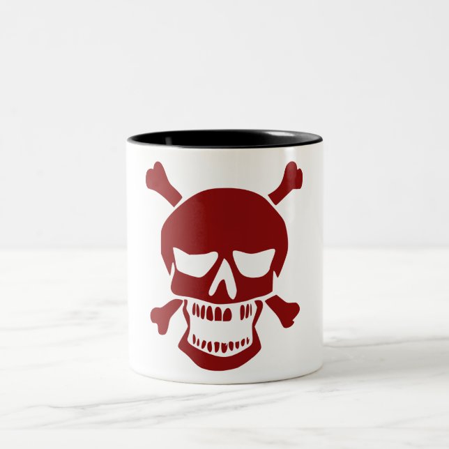 Em Dois Tons Caneca de Café com Caveira (Centro)
