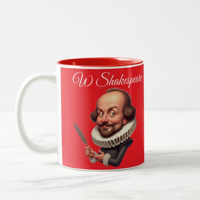 Em Dois Tons Caneca de café com citação de Shakespeare (Esquerda)