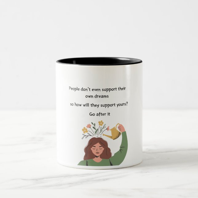 Em Dois Tons Caneca de Café com Citação Inspiradora Presente Mo (Centro)