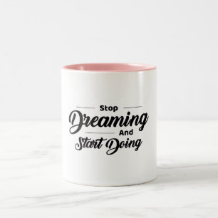 Em Dois Tons Caneca de Café com Citação Motivacional