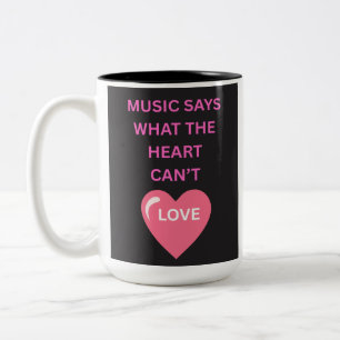 Em Dois Tons Caneca de Café com Citação Música Diz o Que os Cor