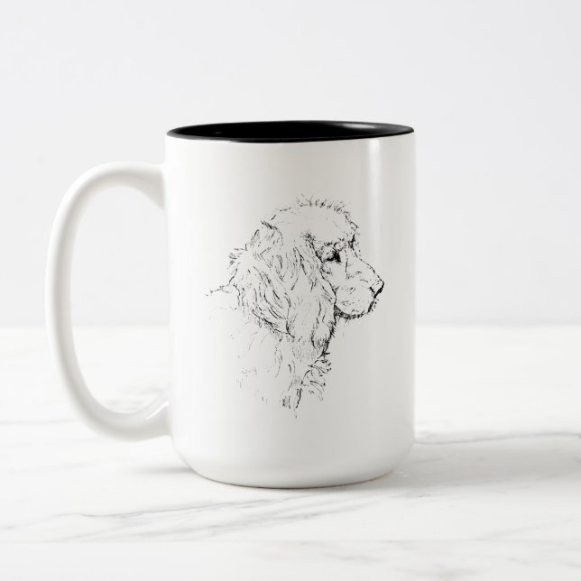 Em Dois Tons Caneca de Café com Cocker Spaniel – Desenho a Linh (Esquerda)
