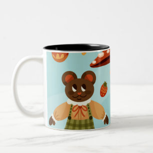 Em Dois Tons Caneca de café com design de adesivo clássico