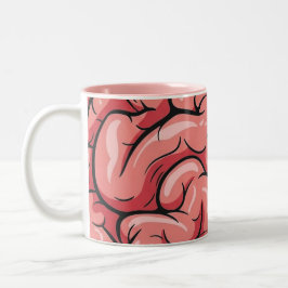 Em Dois Tons Caneca de Café com Estampa Cerebral