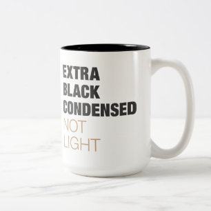 Em Dois Tons caneca de café com fonte helvetica