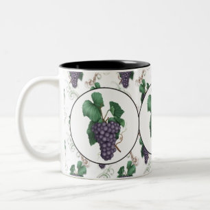 Em Dois Tons Caneca de café com fruta de uva