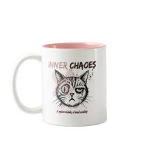 Caneca de Café com Ilustração Artística de Gato -