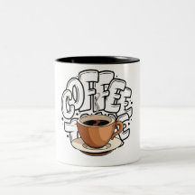 caneca de café com ilustração castanha negra