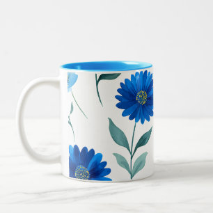 Em Dois Tons Caneca de Café com Impressão Floral Encantadora