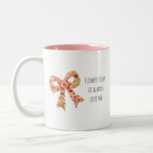 Caneca de Café com Laço Floral | Presente Botânico