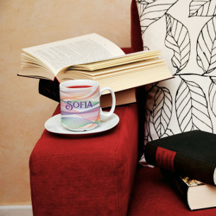 Em Dois Tons caneca de café com lavanda abstrato na moda