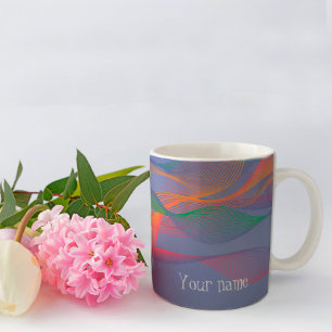 Em Dois Tons caneca de café com lavanda abstrato na moda