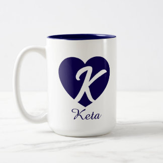 Em Dois Tons Caneca de Café com Monograma Personalizado de Cora