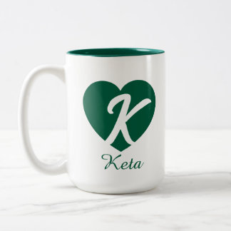 Em Dois Tons Caneca de Café com Monograma Personalizado de Cora