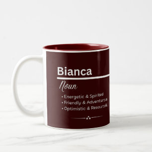 Em Dois Tons Caneca de Café com Nome Personalizado Bianca Signi