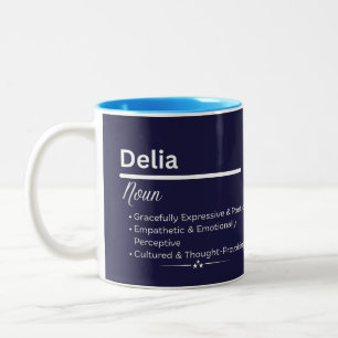 Em Dois Tons Caneca de Café com Nome Personalizado Delia Signif