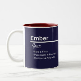 Em Dois Tons Caneca de Café com Nome Personalizado Ember