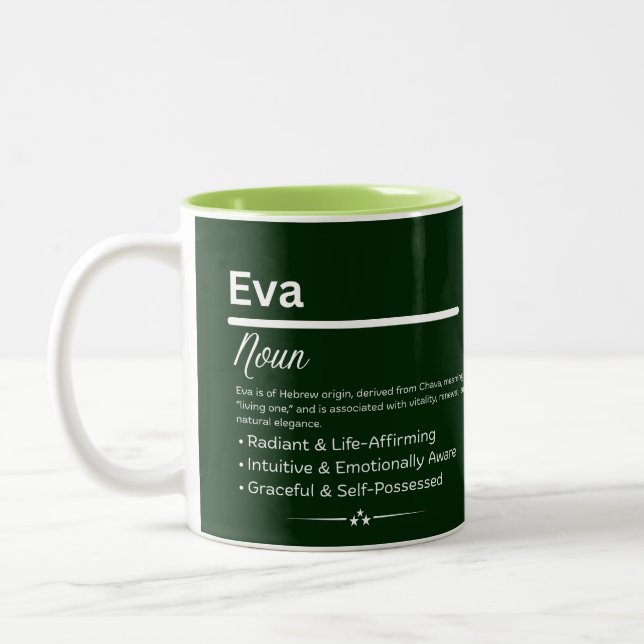 Em Dois Tons Caneca de Café com Nome Personalizado Eva Signific (Esquerda)
