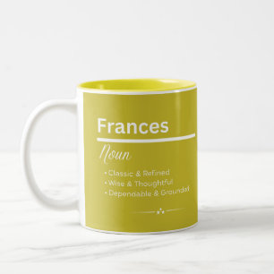 Em Dois Tons Caneca de Café com Nome Personalizado Frances Sign