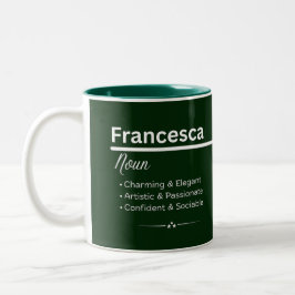 Em Dois Tons Caneca de Café com Nome Personalizado Francesca